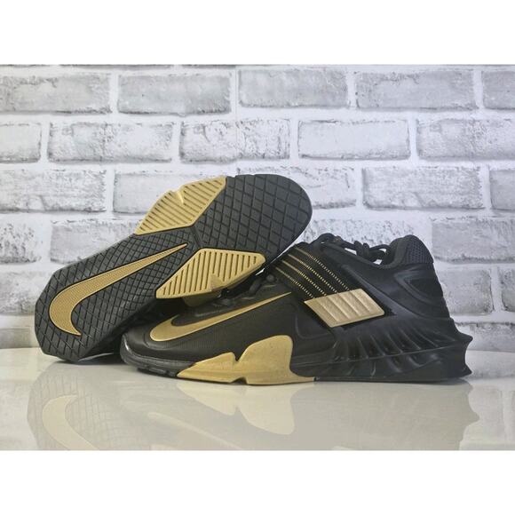 Nike Savaleos Olympic Weightlifting Shoes Squat CV5708-001 Men's 14 Black Gold - Picture 1 of 6